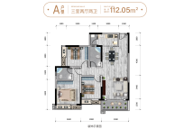 大足时代广场A户型建面约112.05平