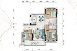 大悟碧桂园3室2厅1厨2卫建面123.00㎡