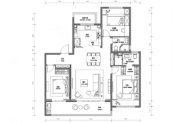 万科·官山望3室2厅1厨2卫建面138.00㎡