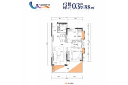 万润中心2室2厅1厨1卫建面88.0㎡