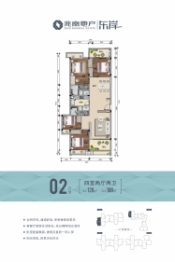 兆南东岸4室2厅1厨2卫建面128.0㎡