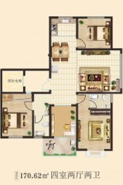 石化小区二期4室2厅1厨2卫建面170.62㎡
