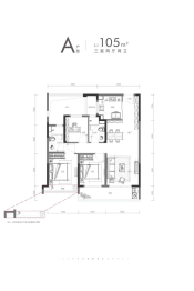 月咏新辰轩3室2厅1厨2卫建面104.00㎡