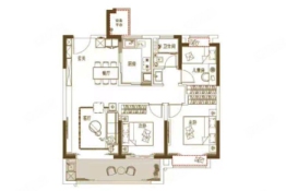 东方颂3室2厅1厨1卫建面105.00㎡