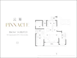 仁恒滨江园3室2厅1厨2卫建面174.00㎡