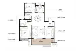 保利堂悦3室2厅1厨2卫建面110.00㎡