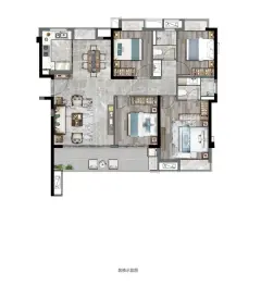 建发和玺4室2厅1厨2卫建面128.00㎡