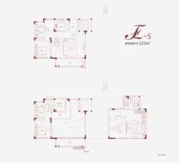 金地艺境4室1厅1厨3卫建面122.00㎡