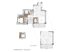 保利领秀海3室2厅1厨2卫建面142.00㎡