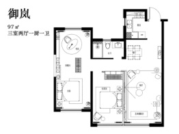 保亿·风景御园3室2厅1厨1卫建面97.00㎡