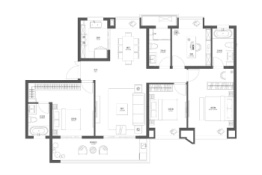 宝龙融信海纳天地4室2厅1厨3卫建面142.0㎡