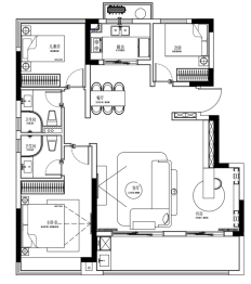 旭辉·天阜玖江来4室2厅1厨2卫建面128.00㎡