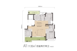 沣華九里3室2厅1厨2卫建面135.00㎡