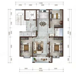 东方·文悦台3室2厅1厨1卫建面129.00㎡