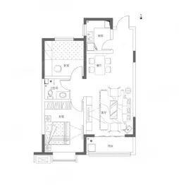 天和·熙悦府2室2厅1厨1卫建面94.40㎡