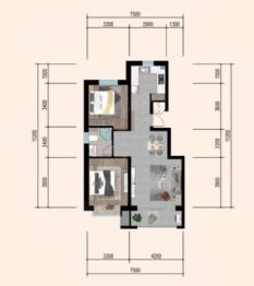 阳光丽景2室2厅1厨1卫建面92.30㎡