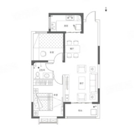 天和·熙悦府2室2厅1厨1卫建面92.03㎡