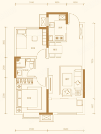 山煤·文曲院2室2厅1厨1卫建面84.62㎡