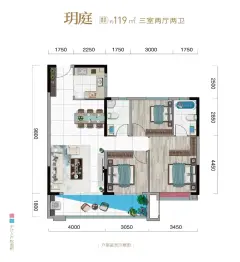 颐和香醍湾3室2厅1厨2卫建面119.0㎡