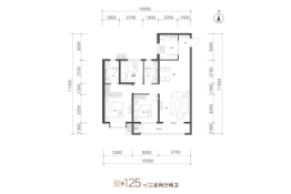 保利时代3室2厅1厨2卫建面125.00㎡