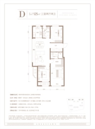 绿城·诚园3室2厅1厨2卫建面125.00㎡