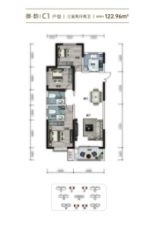 瑞德御府3室2厅1厨2卫建面122.96㎡