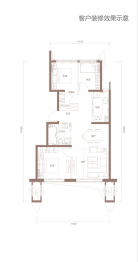 阳光城檀悦3室2厅1厨1卫建面88.00㎡