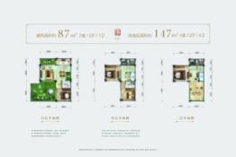 万达·天玺2室2厅1厨2卫建面87.00㎡