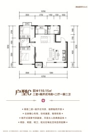 金鼎观澜四期2室2厅1厨2卫建面110.15㎡