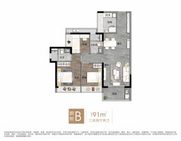 中海凤凰熙岸3室2厅2卫建面91.00㎡