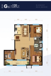 金城·世家3室2厅1厨2卫建面120.00㎡