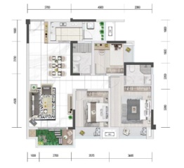 星悦·礼玉金湾3室2厅1厨2卫建面103.00㎡