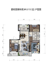 铁岭碧桂园御和府3室2厅1厨2卫建面121.19㎡