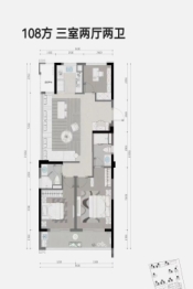 绿城桂语新月3室2厅1厨2卫建面108.00㎡