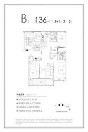 青西铭府3室2厅1厨2卫建面136.00㎡