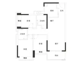 美泰星苑3室2厅1厨2卫建面102.00㎡