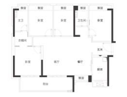 美泰星苑4室2厅1厨3卫建面182.00㎡