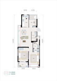 桃语春福里3室2厅1厨2卫建面88.00㎡