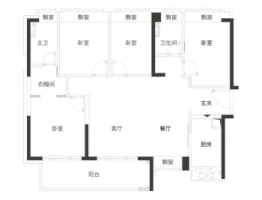 美泰星苑4室2厅1厨2卫建面126.00㎡