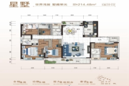 碧桂园凤凰湾【城市花园】5室2厅1厨3卫建面214.48㎡