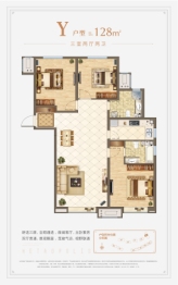 新城和兴府3室2厅1厨2卫建面128.00㎡