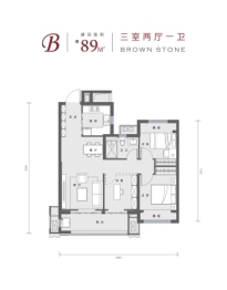 葛店建投金地博雅园3室2厅1厨1卫建面89.00㎡