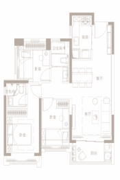 保利招商龙誉3室2厅1厨2卫建面95.00㎡