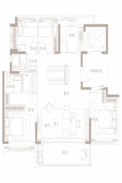 保利招商龙誉4室2厅1厨2卫建面125.00㎡