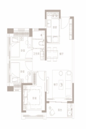 保利招商龙誉3室2厅1厨1卫建面83.00㎡