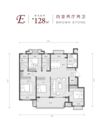 葛店建投金地博雅园4室2厅1厨2卫建面128.00㎡