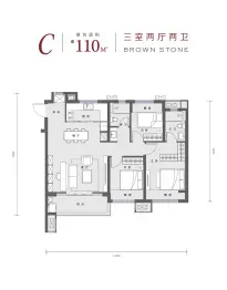 葛店建投金地博雅园3室2厅1厨2卫建面110.00㎡