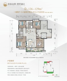 彰泰金科·博翠漓江4室2厅1厨2卫建面126.00㎡