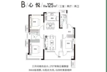 润诚天悦华府125平B-3室2厅2卫