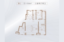 天安海景公馆3室2厅1厨2卫建面154.00㎡